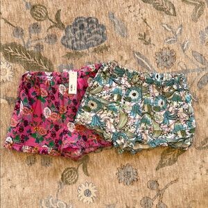 Floral Kids Shorts Set - Pink and Green